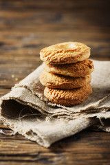 Sweet homemade cookies on the wooden table