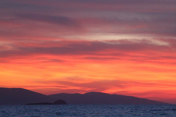 Seaside town of Turgutreis and spectacular sunsets