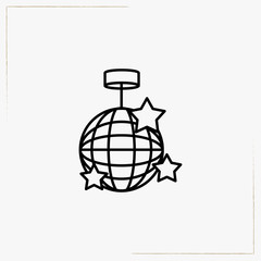 disco globe line icon