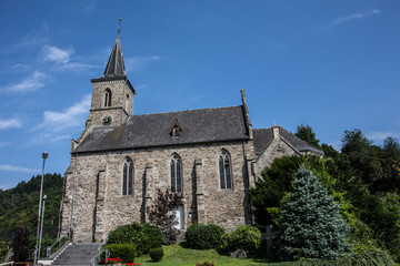 Fototapeta na wymiar Kirche in Isenburg auf dem Iserkopf Westerwald