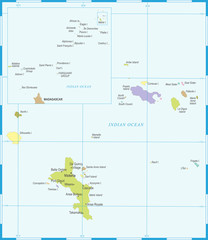 Seychelles Map - Detailed Vector Illustration