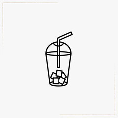 Fototapeta na wymiar juice cup line icon