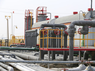 Oil pipelines, in oil fields