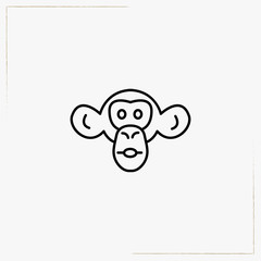 monkey line icon