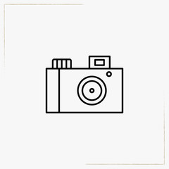 retro photo camera line icon