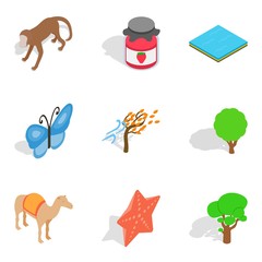 Preserve icons set, isometric style