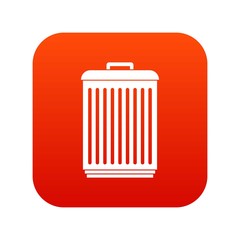 Trashcan icon digital red