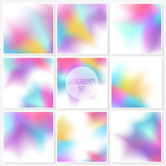 Blur backgrounds set smooth elegant colors white colorful