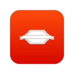 Banner or label icon digital red