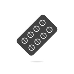 Pills blister icon vector isolated