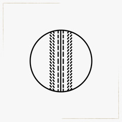 cricket ball line icon - 192616386