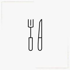 knife and folk line icon