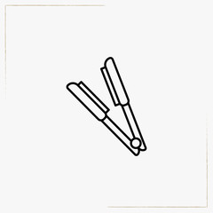 hair iron line icon