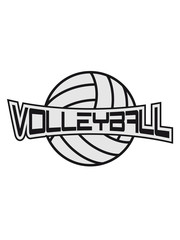 text schriftzug Volleyball rund kreis ball spielen verein spaß sport logo design