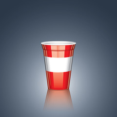 Realistic red coffee cup isolated on  dark blue background,Vector, eps10.