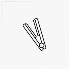 flat iron line icon
