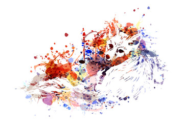 Vector color illustration Fox
