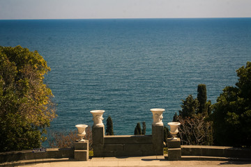 Vorontsov Palace Marble Vases by Sea Crimea