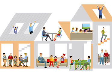 Familienleben im Haus, illustration

