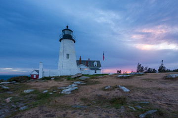 Fototapeta na wymiar Maine Lighthouse At Sunset