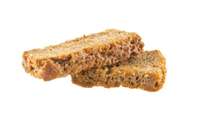rye salted crackers  isolated on white background