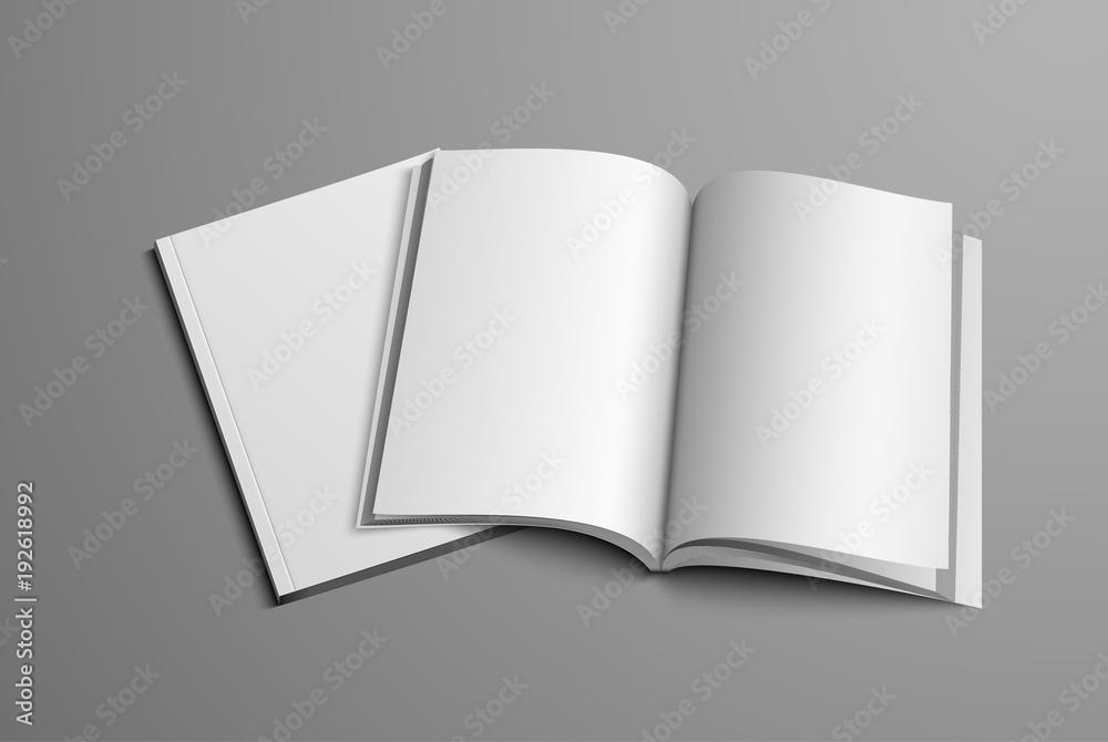 Poster a realistic layout of the brochure for the presentation of the page turn and cover.