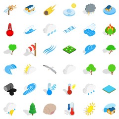 Obraz premium Calm nature icons set, isometric style