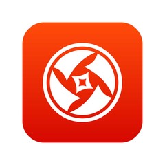 Covered objective icon digital red