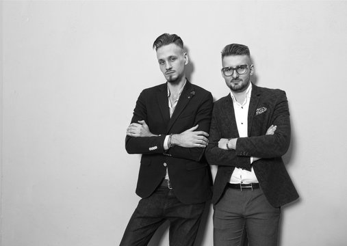 Two young stylish men