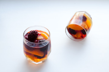 fruit jelly in serving glasses
