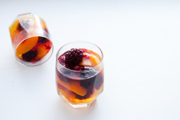 fruit jelly in serving glasses