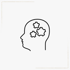 brain mechanism line icon