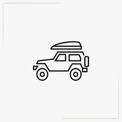 Obraz premium camper car line icon