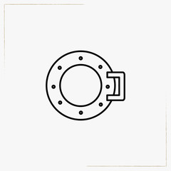 space porthole line icon