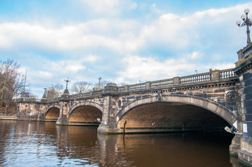 Fototapeta premium Bridge in city of Hamburg in Germany