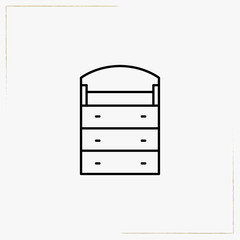 cupboards with shelves line icon