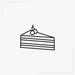 cake pieces line icon