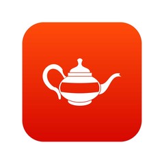 Teapot icon digital red