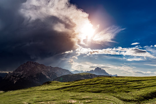 A Storm Cloud Is Coming In The Sun. The Beginning Of The Storm.