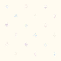 Seamless pattern background of Nature icon with pastel colors