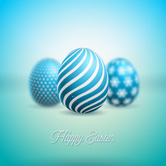 Vector Illustration of Happy Easter Holiday with Painted Egg and Flower on Clean Background. International Celebration Design with Typography for Greeting Card, Party Invitation or Promo Banner.