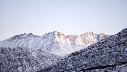 Peaks of Snow Covered Mountains