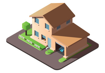 isometric cottage isolated