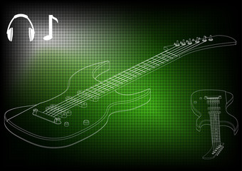 Guitar on a green