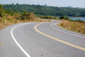 The road curved path