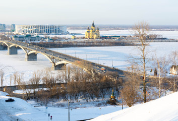 the Kanavinsky bridge across the Oka river