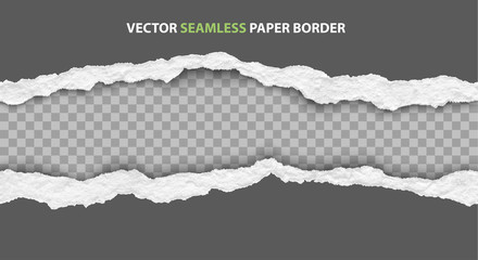 seamless torn paper edges, vector illustration