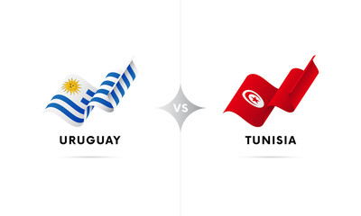 Uruguay versus Senegal. Football. Vector illustration.