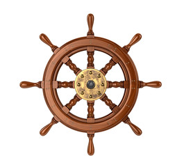 Ship wheel. 3D illustration