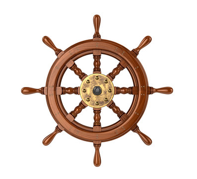 Ship wheel. 3D illustration